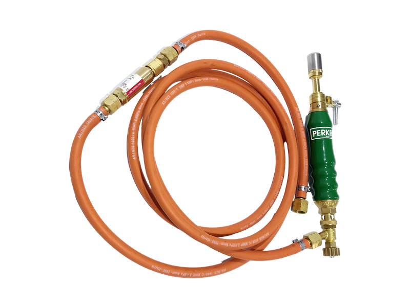 Harris-Perkeo heavy-duty propane soldering iron with ergonomic handle and durable copper bits