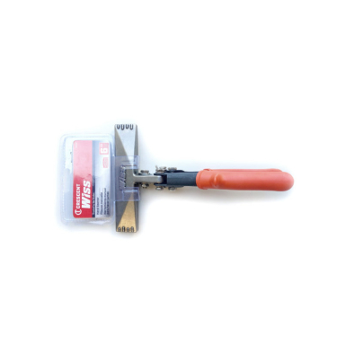 Straight hand seamer with ergonomic grips and precise depth markings for bending and flattening sheet metal