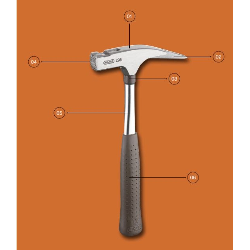 PICARD CARPENTERS' ROOFING HAMMER "MASTER RANGE" 298 - Image 2
