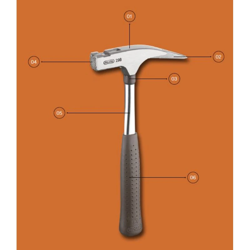 PICARD CARPENTERS' ROOFING HAMMER "MASTER RANGE" 298 - Image 2